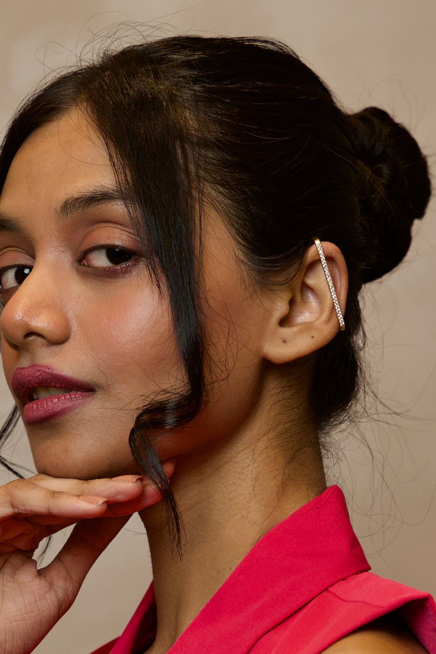 Long Studded Earcuff