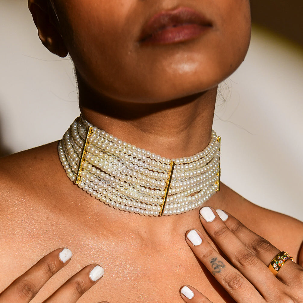 13 Layer Pearl Choker
