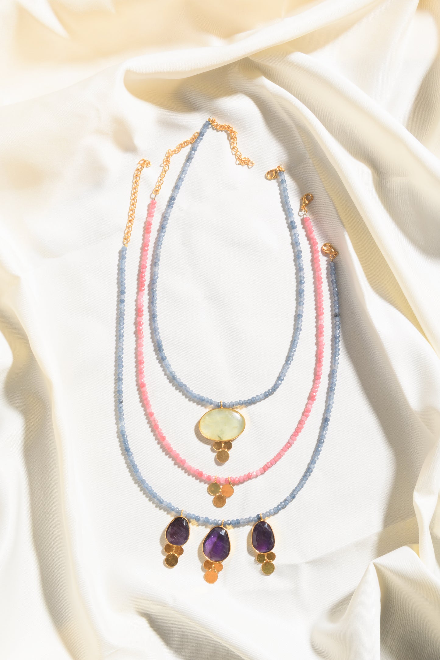 Gemstone Trio Necklace