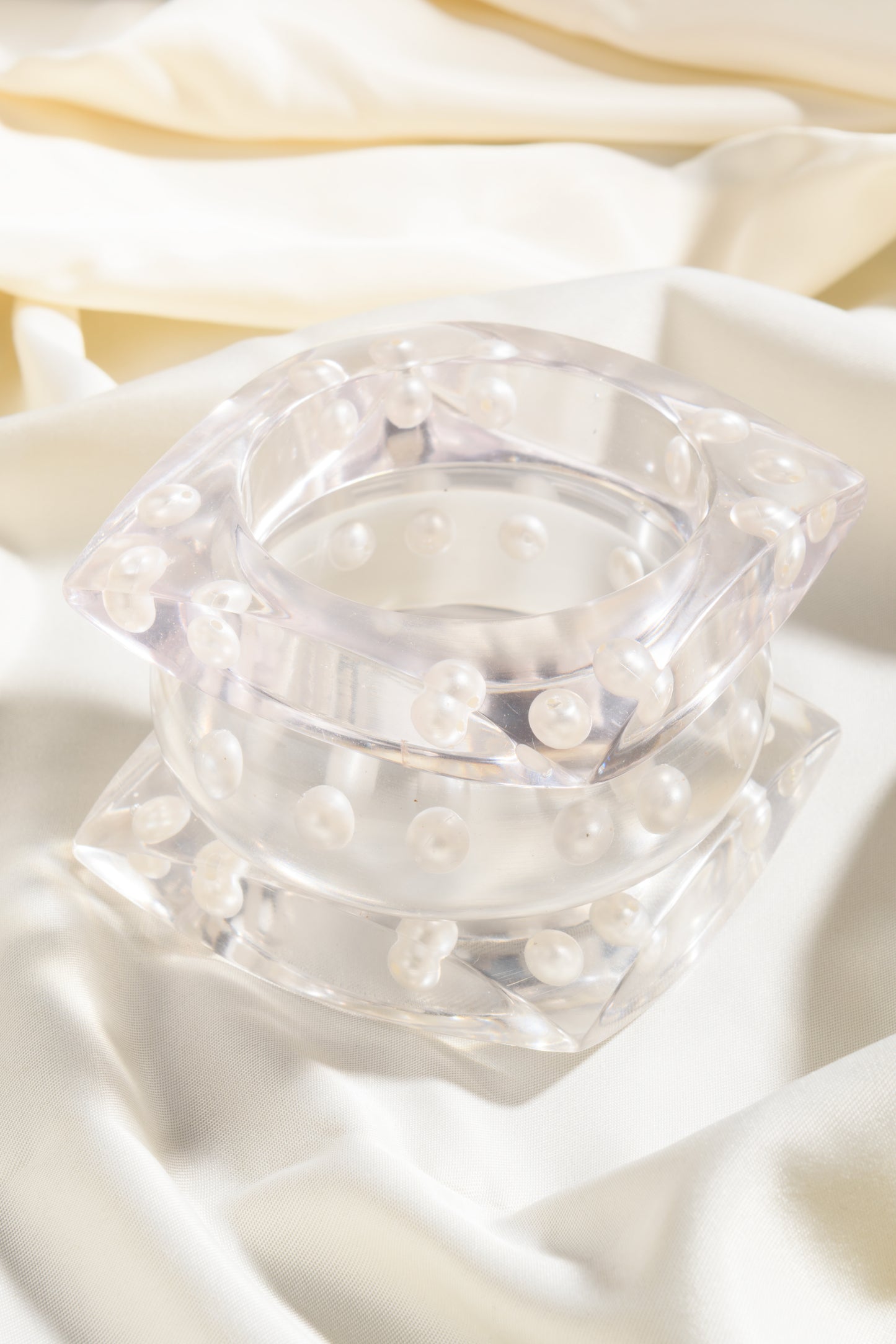 Pearl Resin Bangles (Stack of 3)