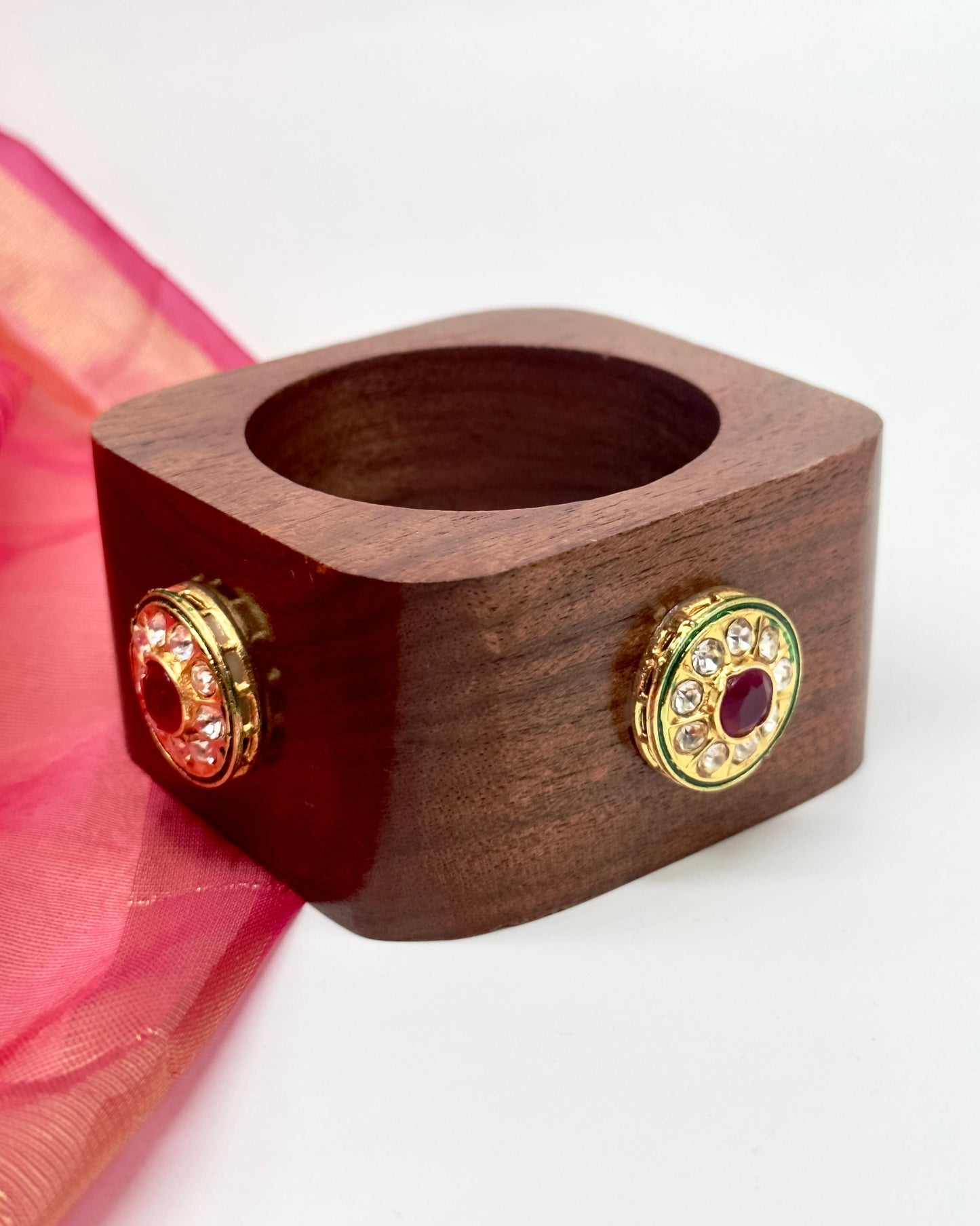 Kundan Wooden Bangles