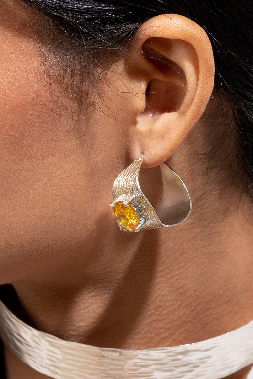 Textured Stone Hoops