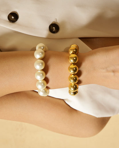 Halo Bead Scrunchie Bracelet (set of 2)