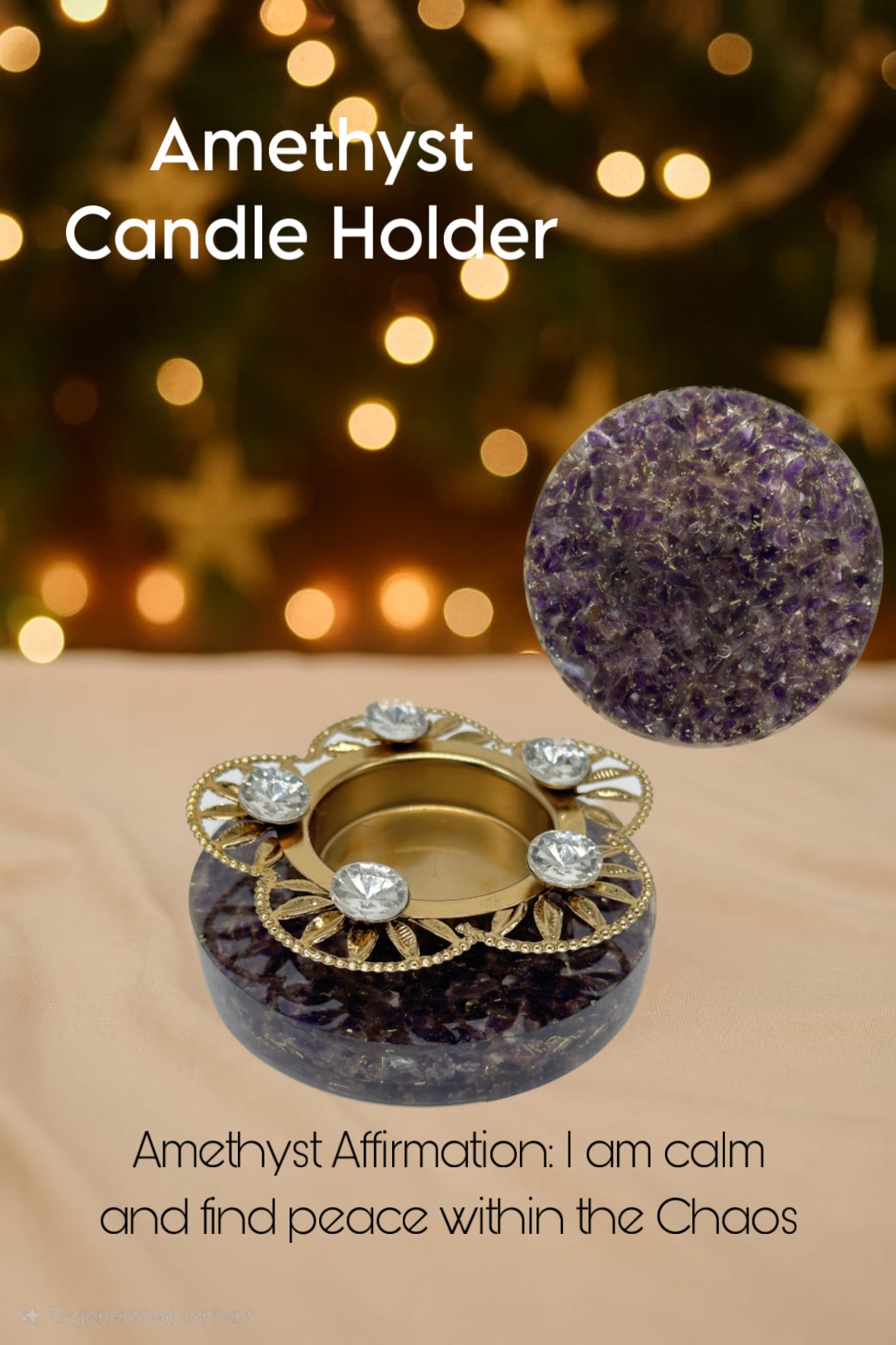Floral Gemstone Candle Holder