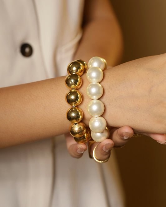 Halo Bead Scrunchie Bracelet (set of 2)