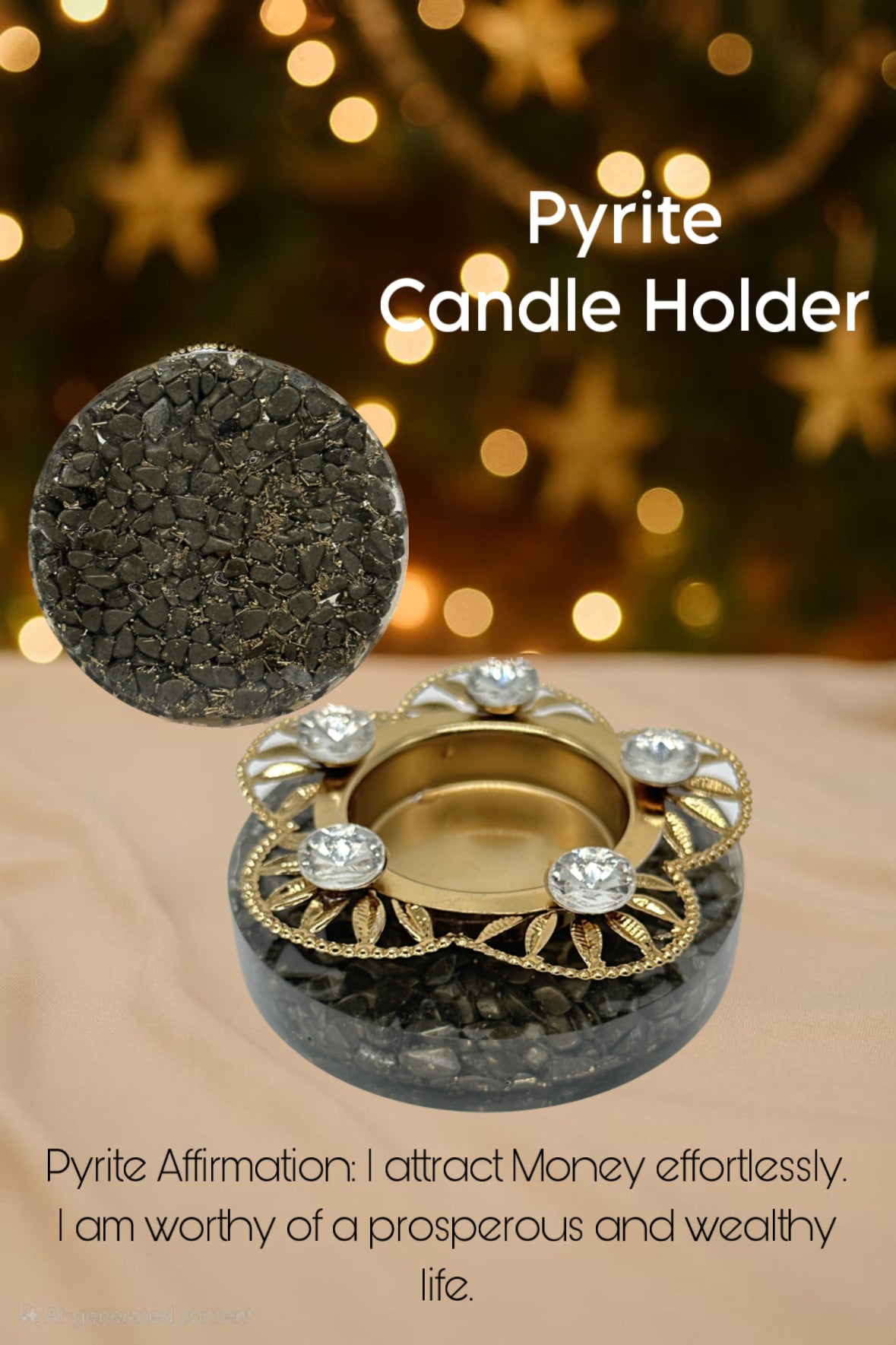 Floral Gemstone Candle Holder