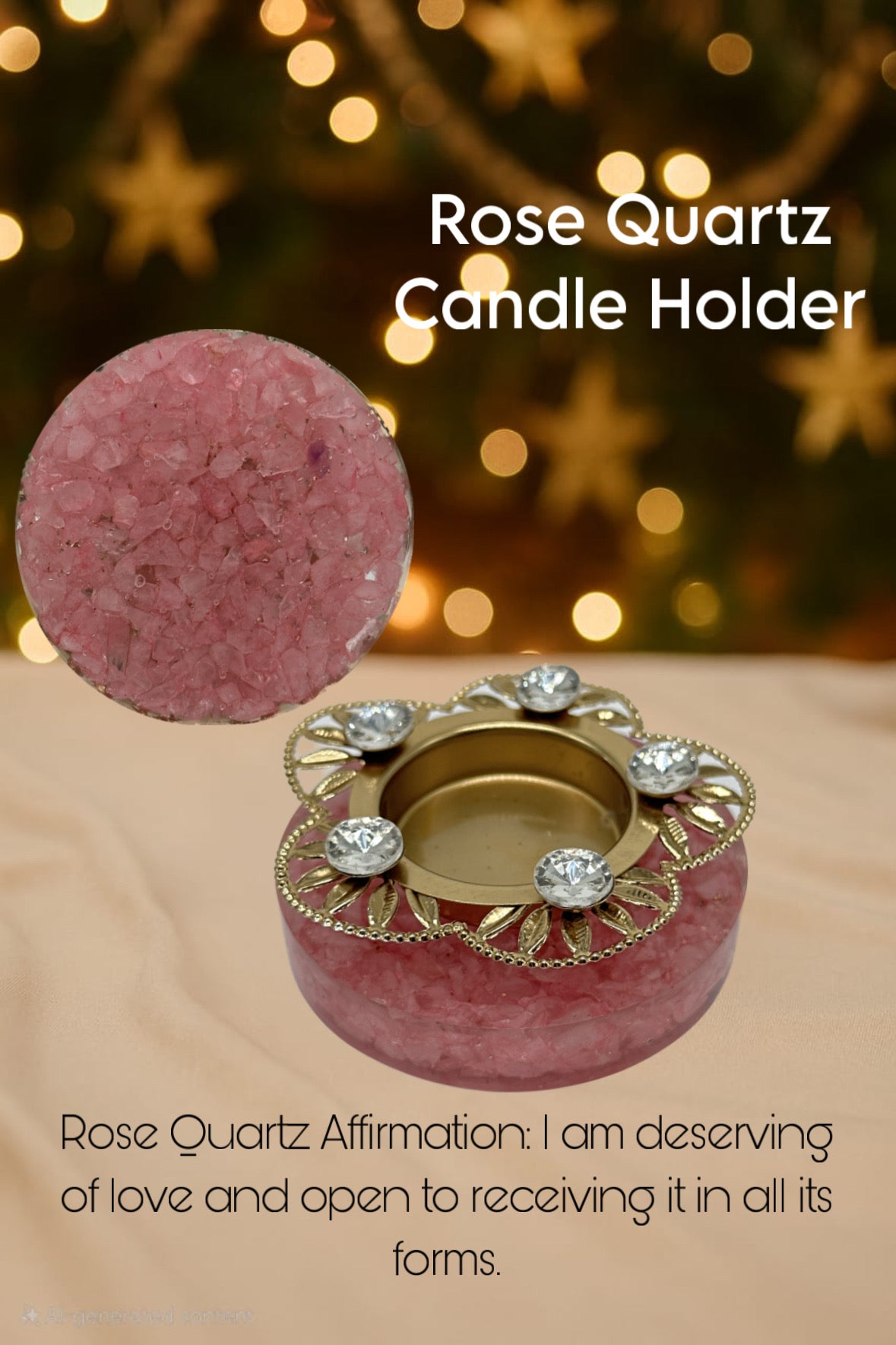 Floral Gemstone Candle Holder