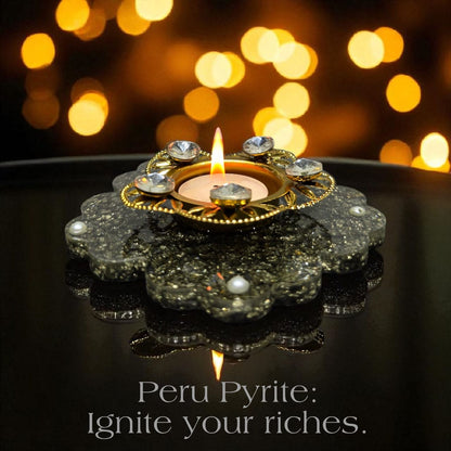 Pyrite Tea Light Candle