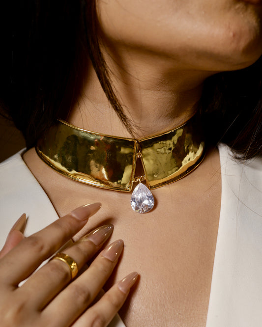 Halo Signature Crystal Drop Choker
