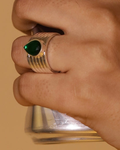 Ribbed Solitaire Ring
