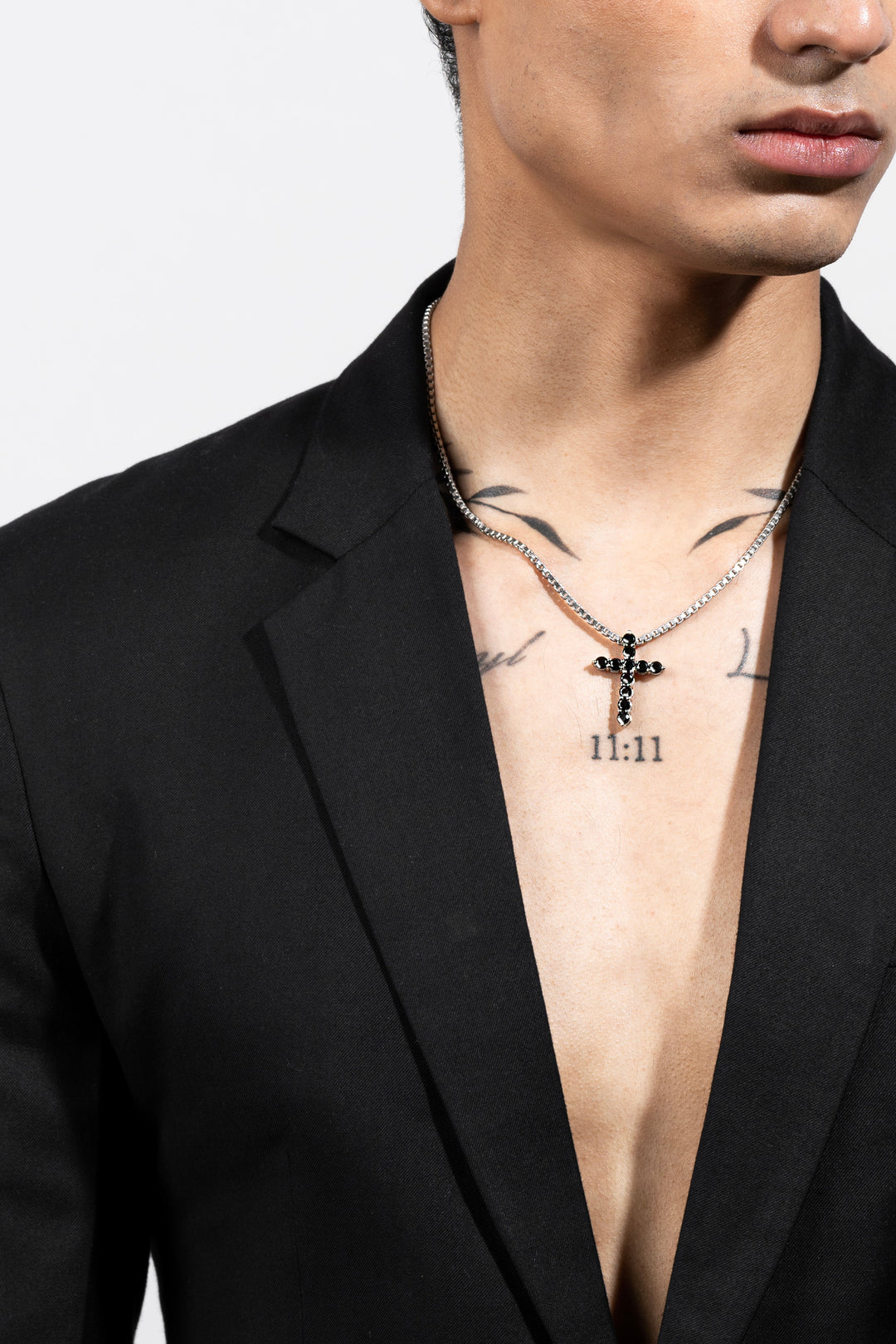 Black Cross Necklace and Don Ring Combo