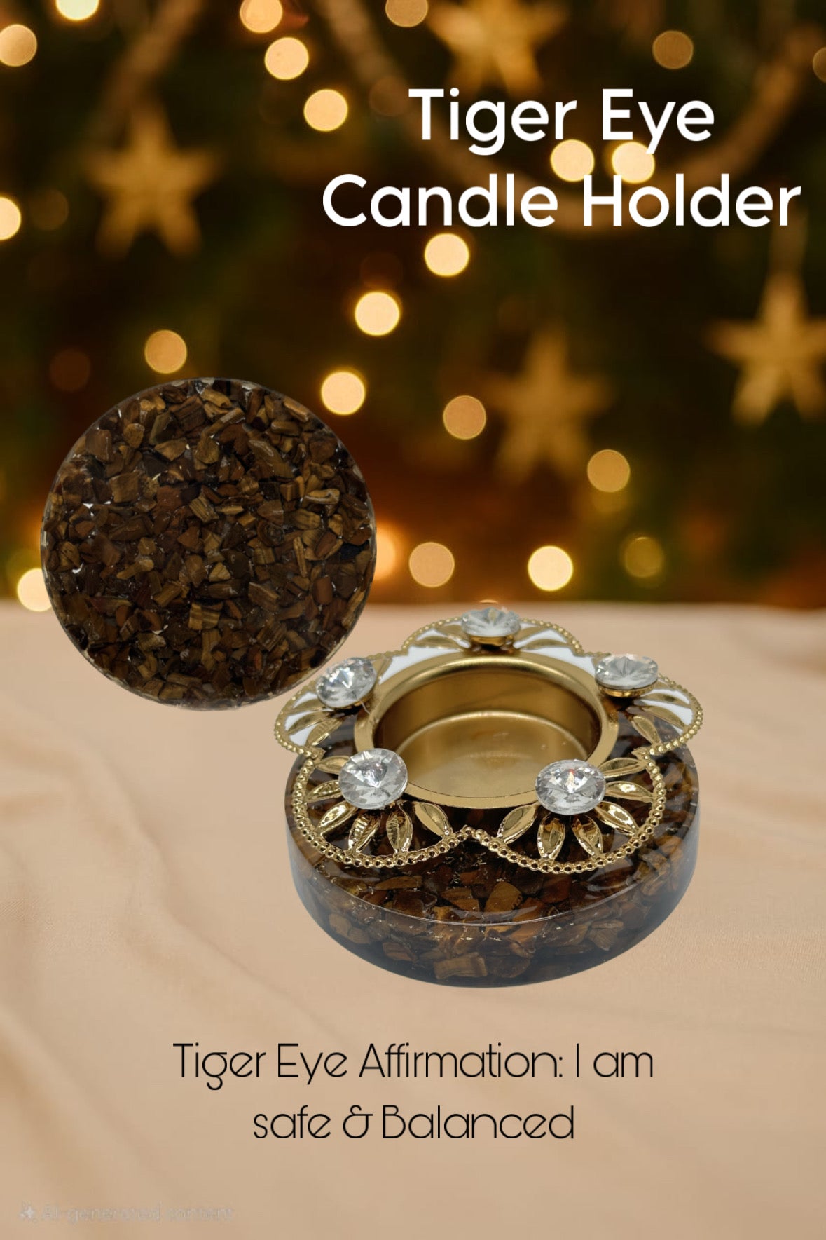 Floral Gemstone Candle Holder