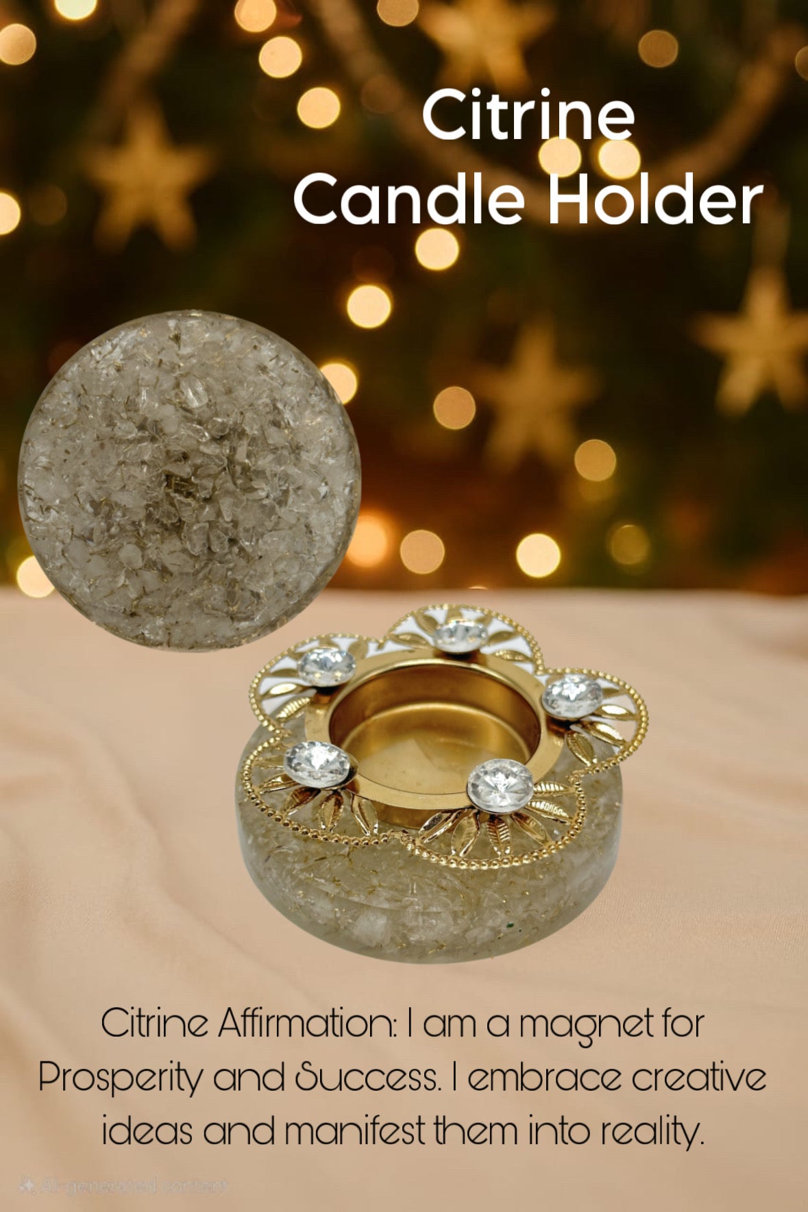 Floral Gemstone Candle Holder