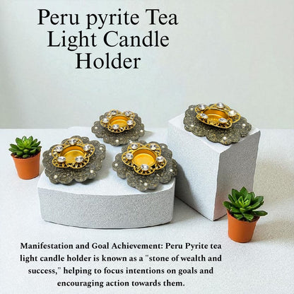 Pyrite Tea Light Candle
