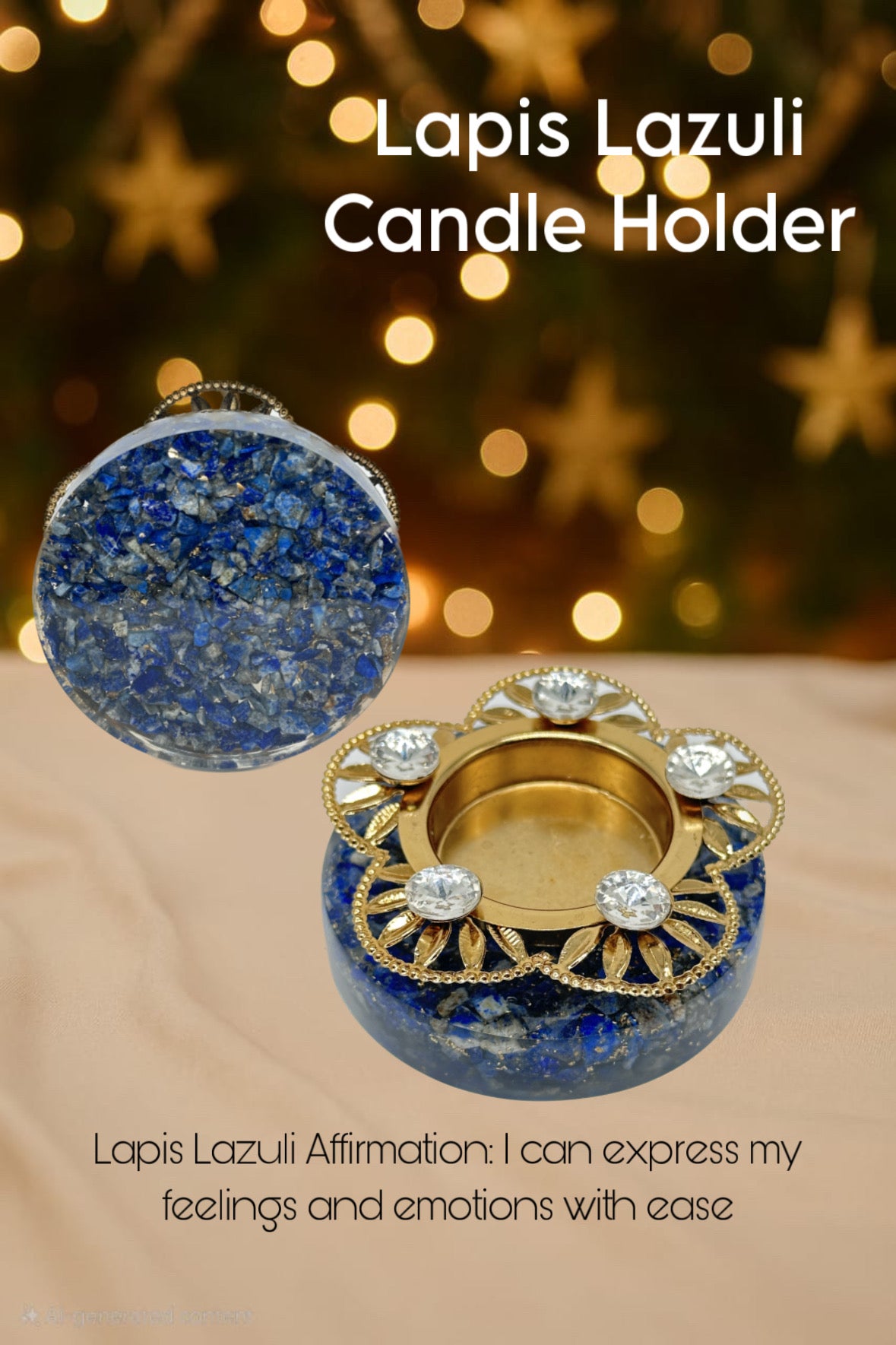 Floral Gemstone Candle Holder