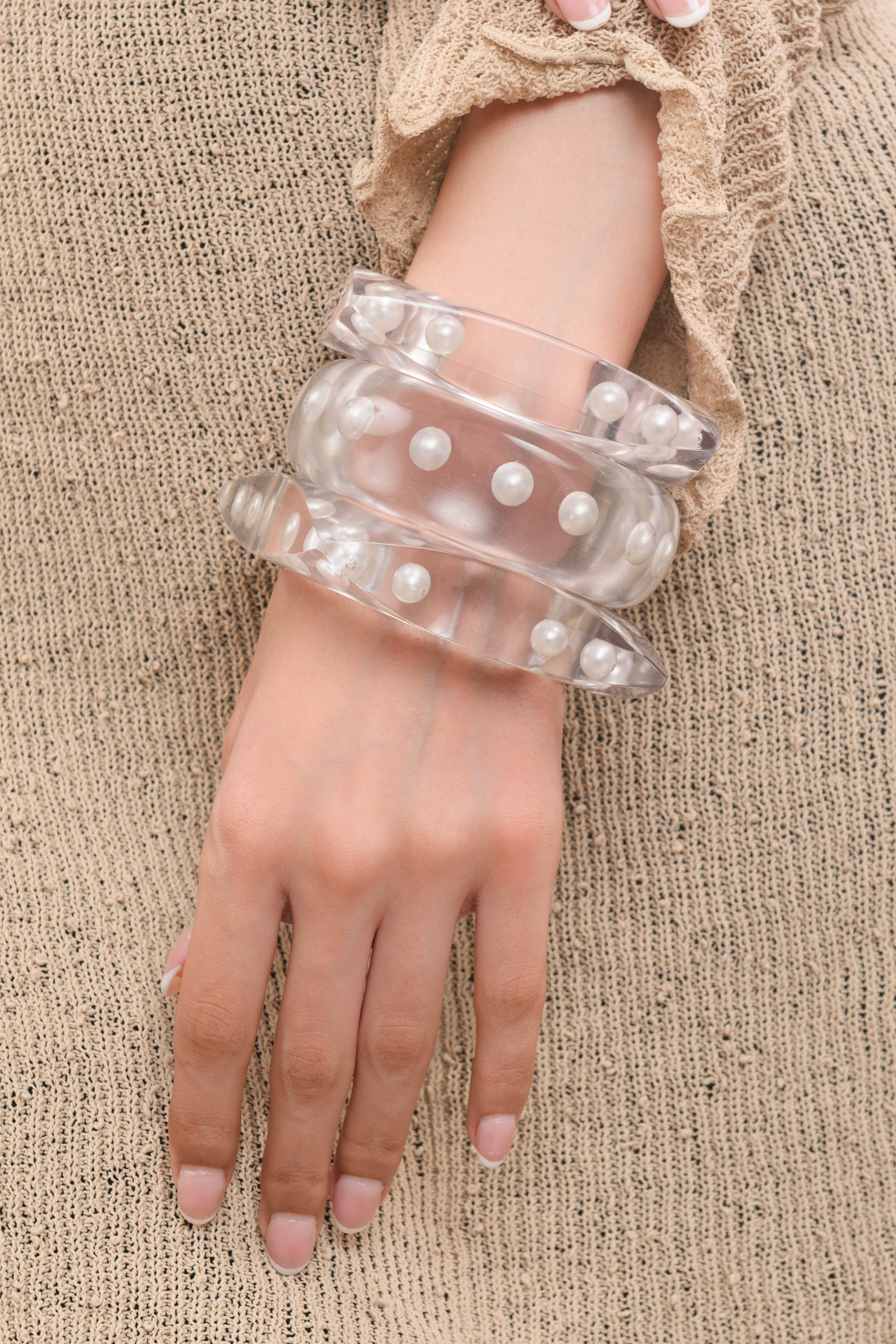Pearl Resin Bangles (Stack of 3) – Dashiastore