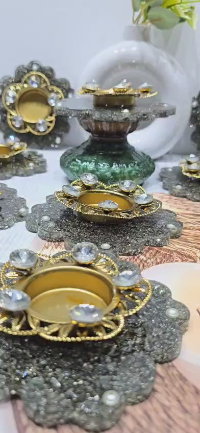 Pyrite Tea Light Candle