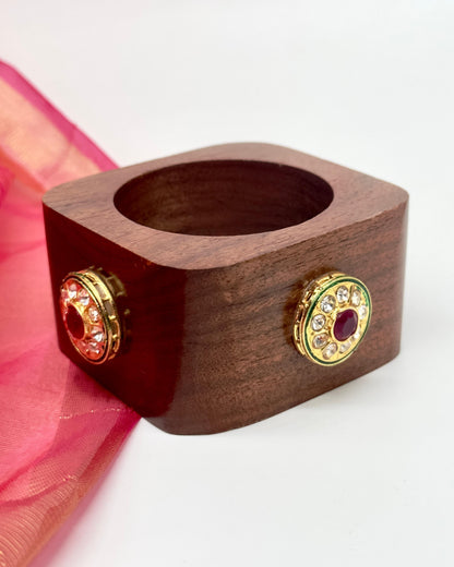 Kundan Wooden Bangles