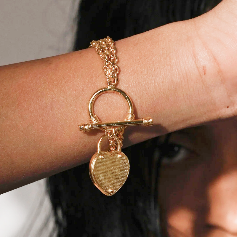 Key Charm Necklace & Heart Lock Decor Bracelet | SHEIN